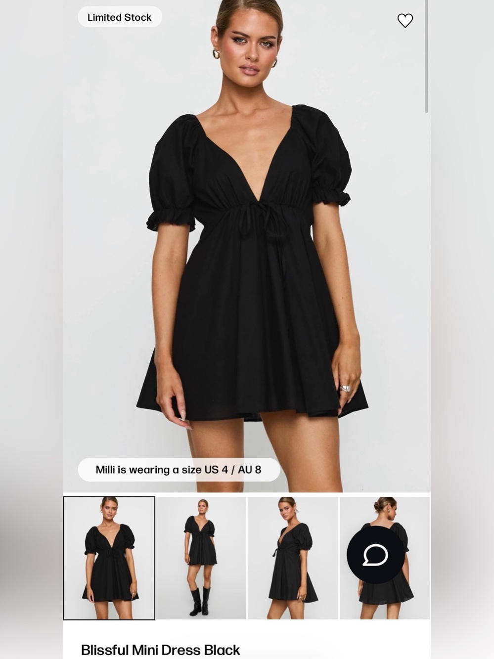 Princess Polly Black Mini Dress